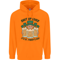 St Patricks Day Shut Up Liver Beer Alcohol Funny Mens 80% Cotton Hoodie Orange