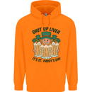 St Patricks Day Shut Up Liver Beer Alcohol Funny Mens 80% Cotton Hoodie Orange