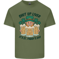 St Patricks Day Shut Up Liver Beer Alcohol Funny Mens Cotton T-Shirt Tee Top Military Green