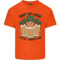 St Patricks Day Shut Up Liver Beer Alcohol Funny Mens Cotton T-Shirt Tee Top Orange