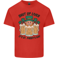 St Patricks Day Shut Up Liver Beer Alcohol Funny Mens Cotton T-Shirt Tee Top Red