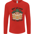 St Patricks Day Shut Up Liver Beer Alcohol Funny Mens Long Sleeve T-Shirt Red