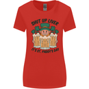 St Patricks Day Shut Up Liver Beer Alcohol Funny Womens Wider Cut T-Shirt Red
