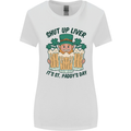 St Patricks Day Shut Up Liver Beer Alcohol Funny Womens Wider Cut T-Shirt White
