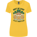 St Patricks Day Shut Up Liver Beer Alcohol Funny Womens Wider Cut T-Shirt Yellow