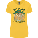 St Patricks Day Shut Up Liver Beer Alcohol Funny Womens Wider Cut T-Shirt Yellow