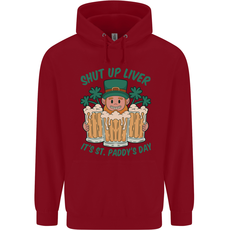 St Patricks Day Shut Up Liver Funny Beer Alcohol Childrens Kids Hoodie Red