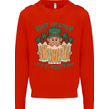 St Patricks Day Shut Up Liver Funny Beer Alcohol Kids Sweatshirt Jumper Bright Red
