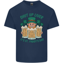 St Patricks Day Shut Up Liver Funny Beer Alcohol Kids T-Shirt Childrens Navy Blue