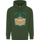 St Patricks Day Shut Up Liver Funny Beer Alcohol Mens 80% Cotton Hoodie Forest Green