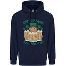 St Patricks Day Shut Up Liver Funny Beer Alcohol Mens 80% Cotton Hoodie Navy Blue
