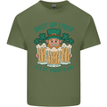 St Patricks Day Shut Up Liver Funny Beer Alcohol Mens Cotton T-Shirt Tee Top Military Green