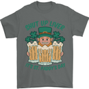 St Patricks Day Shut Up Liver Funny Beer Alcohol Mens T-Shirt 100% Cotton Charcoal
