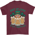 St Patricks Day Shut Up Liver Funny Beer Alcohol Mens T-Shirt 100% Cotton Maroon
