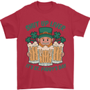 St Patricks Day Shut Up Liver Funny Beer Alcohol Mens T-Shirt 100% Cotton Red