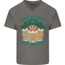 St Patricks Day Shut Up Liver Funny Beer Alcohol Mens V-Neck Cotton T-Shirt Charcoal