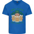 St Patricks Day Shut Up Liver Funny Beer Alcohol Mens V-Neck Cotton T-Shirt Royal Blue
