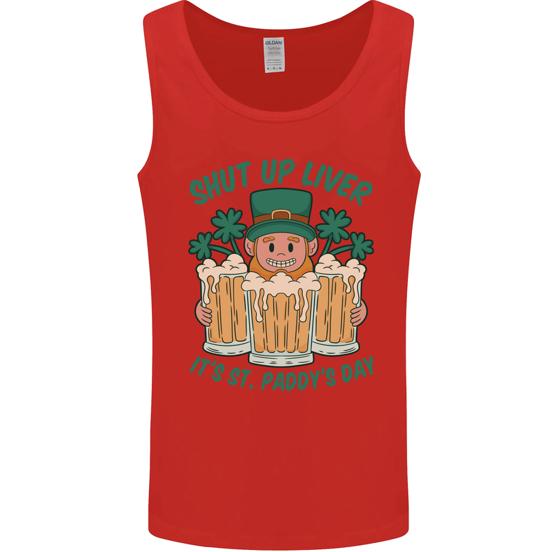 St Patricks Day Shut Up Liver Funny Beer Alcohol Mens Vest Tank Top Red