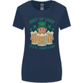 St Patricks Day Shut Up Liver Funny Beer Alcohol Womens Wider Cut T-Shirt Navy Blue