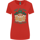 St Patricks Day Shut Up Liver Funny Beer Alcohol Womens Wider Cut T-Shirt Red