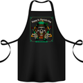 St Patricks Day Skull Beer Alcohol Cotton Apron 100% Organic Black