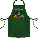 St Patricks Day Skull Beer Alcohol Cotton Apron 100% Organic Forest Green
