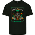St Patricks Day Skull Beer Alcohol Mens Cotton T-Shirt Tee Top Black