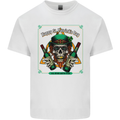 St Patricks Day Skull Beer Alcohol Mens Cotton T-Shirt Tee Top White