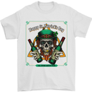 St Patricks Day Skull Beer Alcohol Mens T-Shirt 100% Cotton White
