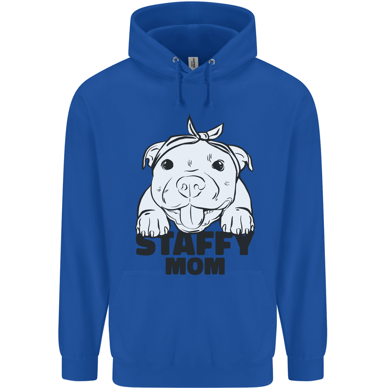 Staffy Mom Funny Staffordshirt Terrier Mens 80% Cotton Hoodie Royal Blue