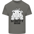 Staffy Mom Funny Staffordshirt Terrier Mens Cotton T-Shirt Tee Top Charcoal
