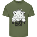 Staffy Mom Funny Staffordshirt Terrier Mens Cotton T-Shirt Tee Top Military Green