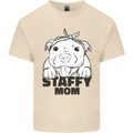 Staffy Mom Funny Staffordshirt Terrier Mens Cotton T-Shirt Tee Top Natural