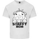 Staffy Mom Funny Staffordshirt Terrier Mens Cotton T-Shirt Tee Top White