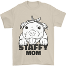 Staffy Mom Funny Staffordshirt Terrier Mens T-Shirt 100% Cotton Sand