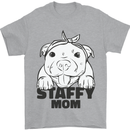 Staffy Mom Funny Staffordshirt Terrier Mens T-Shirt 100% Cotton Sports Grey