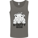 Staffy Mom Funny Staffordshirt Terrier Mens Vest Tank Top Charcoal