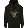 Stag Deer Mens 80% Cotton Hoodie Black