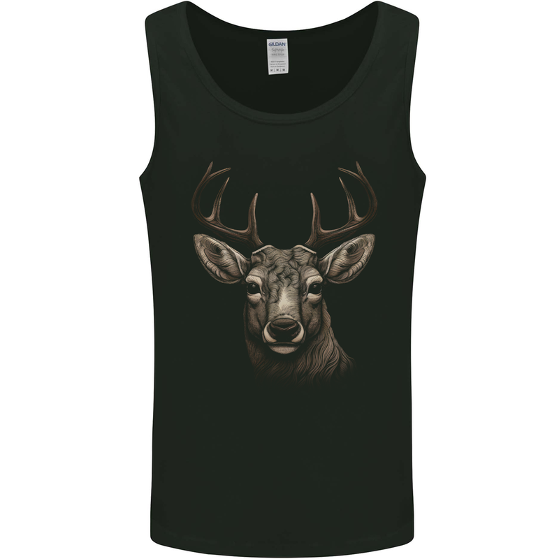 Stag Deer Mens Vest Tank Top Black