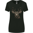 Stag Deer Womens Wider Cut T-Shirt Black