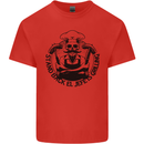 Stand Back El Jefe is Grilling Funny BBQ Skull Kids T-Shirt Childrens Red