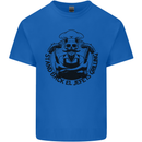 Stand Back El Jefe is Grilling Funny BBQ Skull Kids T-Shirt Childrens Royal Blue