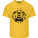 Stand Back El Jefe is Grilling Funny BBQ Skull Kids T-Shirt Childrens Yellow
