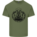 Stand Back El Jefe is Grilling Funny BBQ Skull Mens Cotton T-Shirt Tee Top Military Green