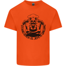 Stand Back El Jefe is Grilling Funny BBQ Skull Mens Cotton T-Shirt Tee Top Orange