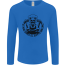Stand Back El Jefe is Grilling Funny BBQ Skull Mens Long Sleeve T-Shirt Royal Blue