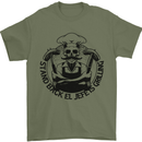 Stand Back El Jefe is Grilling Funny BBQ Skull Mens T-Shirt 100% Cotton Military Green
