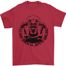 Stand Back El Jefe is Grilling Funny BBQ Skull Mens T-Shirt 100% Cotton Red