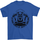 Stand Back El Jefe is Grilling Funny BBQ Skull Mens T-Shirt 100% Cotton Royal Blue