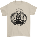 Stand Back El Jefe is Grilling Funny BBQ Skull Mens T-Shirt 100% Cotton Sand